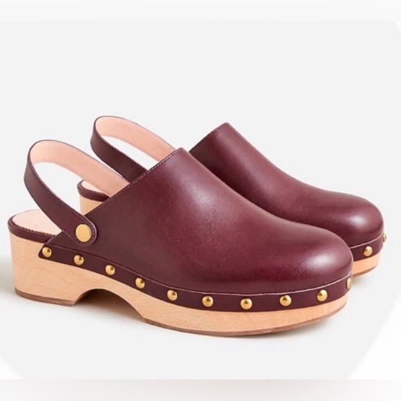 J. Crew Shoes - NWOT J. Crew Convertible Leather Clogs Port Wine NWOB